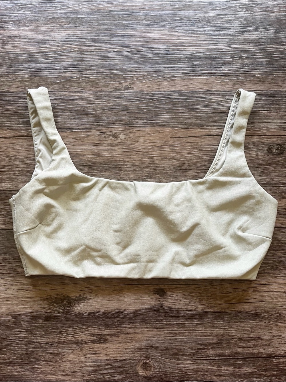Skims Faux Leather Bralette in Shell